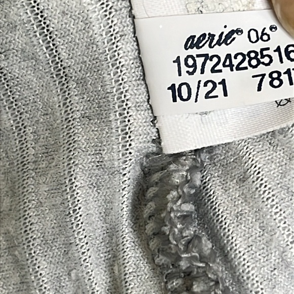 Aerie Gray Groove-On Velour High Waisted Pull on Ribbed Flare Pants,size XS - Picture 10 of 13